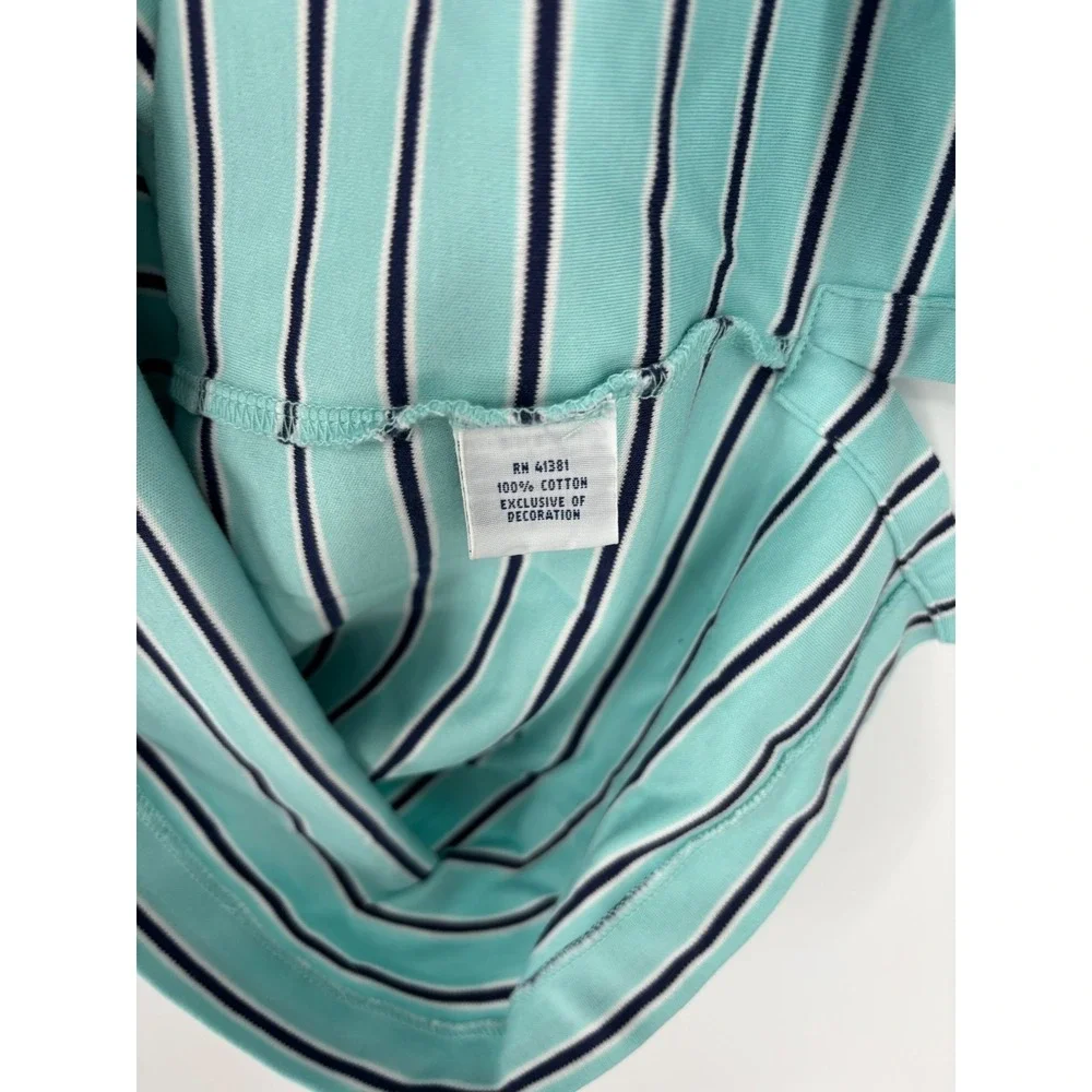 Polo Ralph Lauren Shirt Mens L Blue Striped Knit Logo Preppy Golf